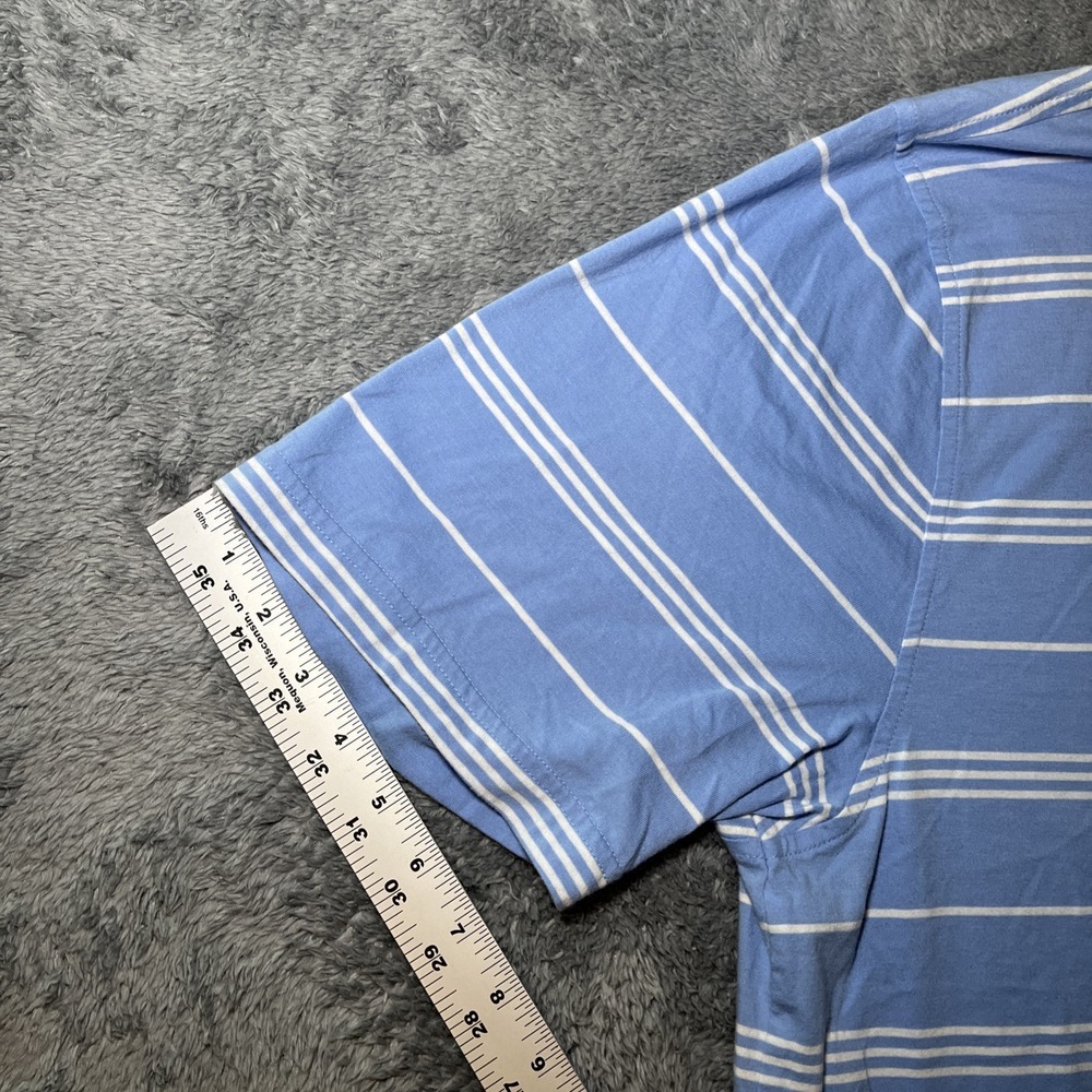 Brooks Brothers Men's SZ 2XL 1818 Cotton Short Sleeve Blue White Striped Polo - Picture 8 of 15